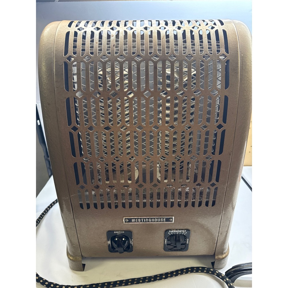 Vintage Westinghouse Electric Space Heater 2000W 240V Model AR-20/Tan Metal